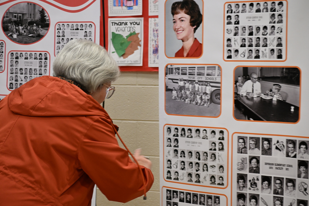 women looking a banners