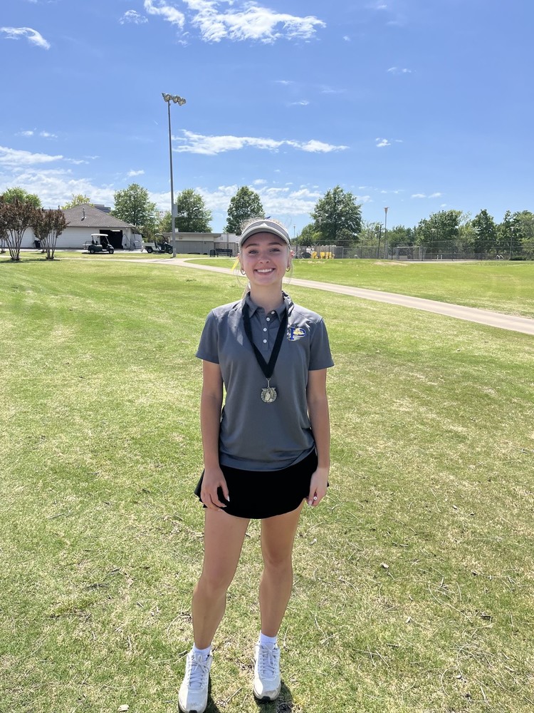 Aniston Stout after a round of golf