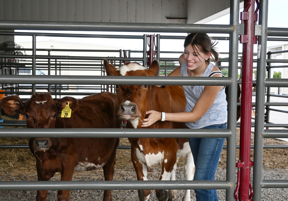 FFA girl student with cows