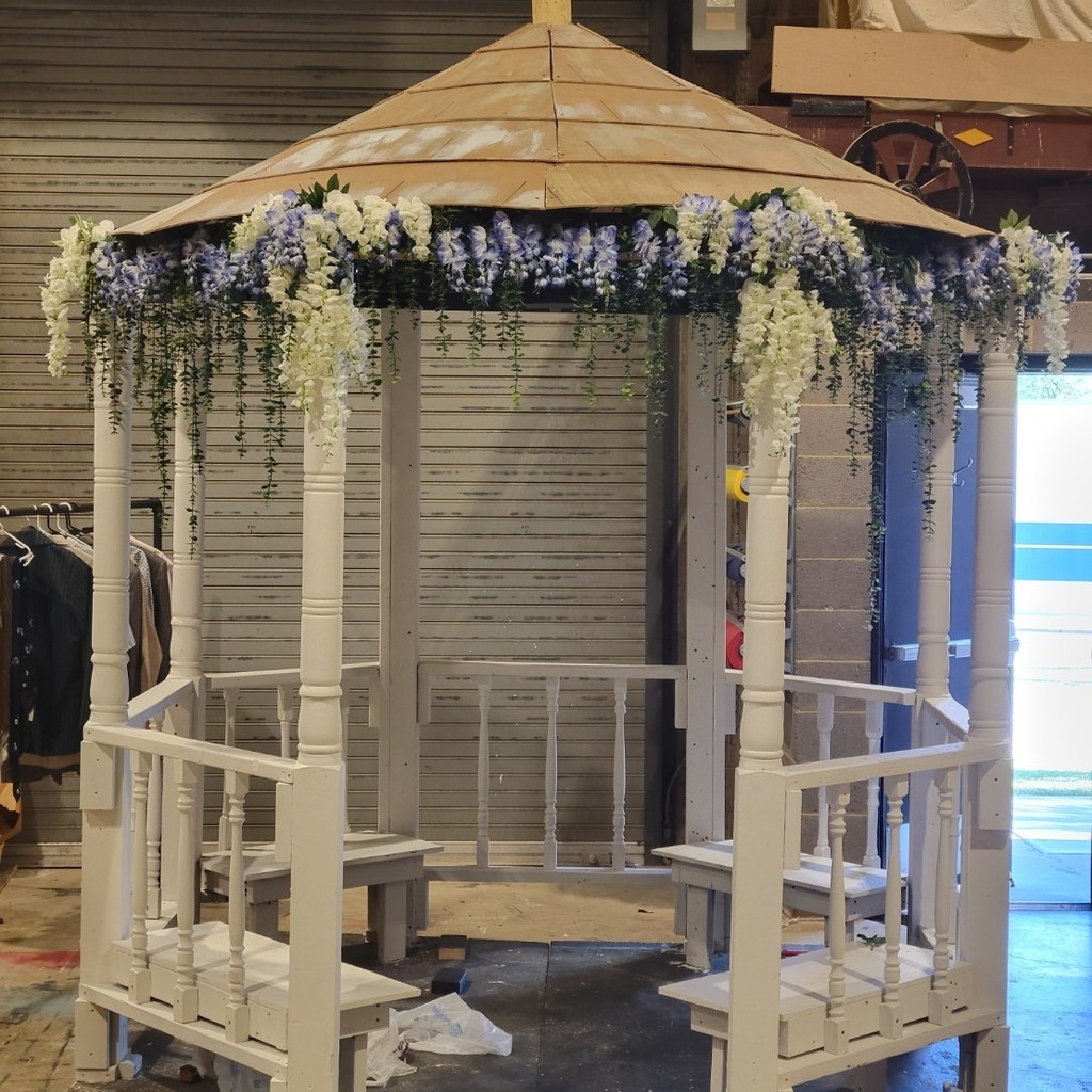 The gazebo is getting close to being finished.