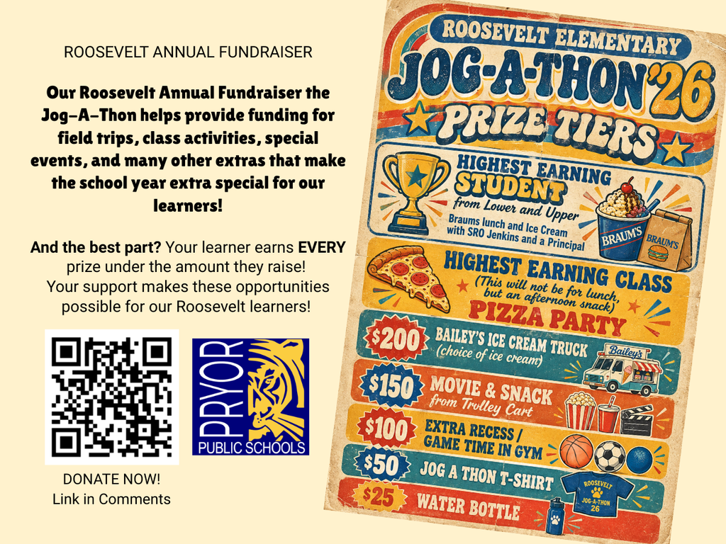 Jog-A-Thon fundraiser flyer explaining prizes