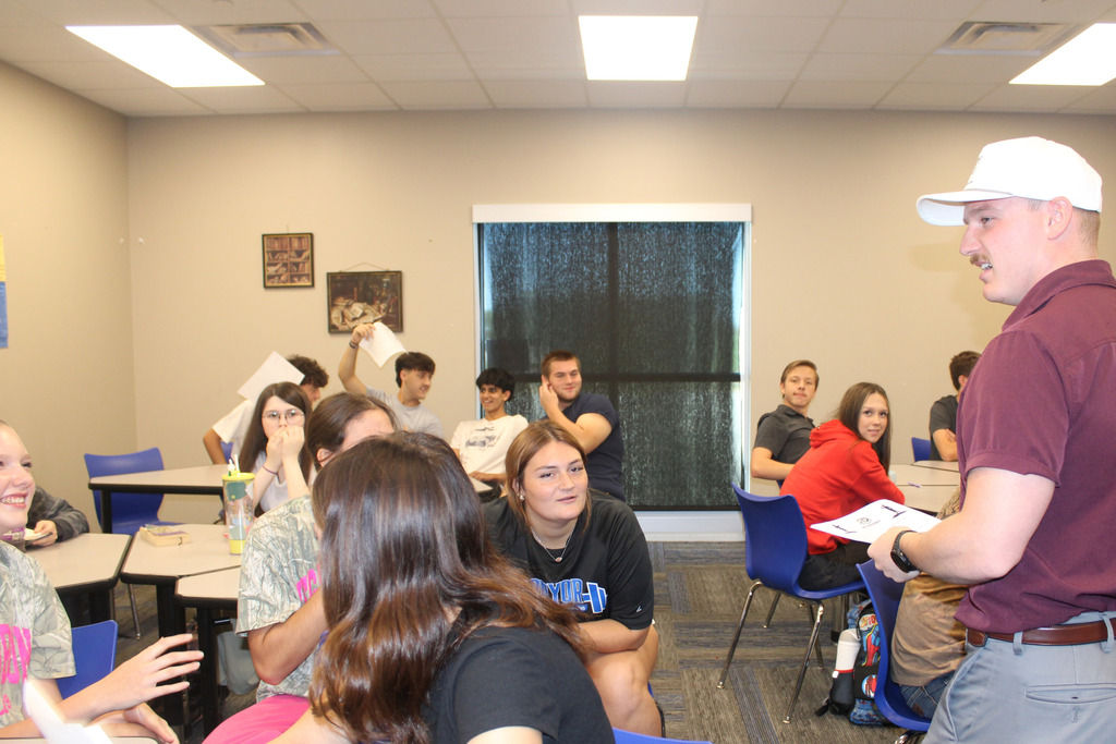 National Guard Talking to Students
