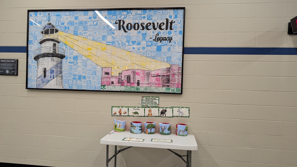 Table beneath the mural