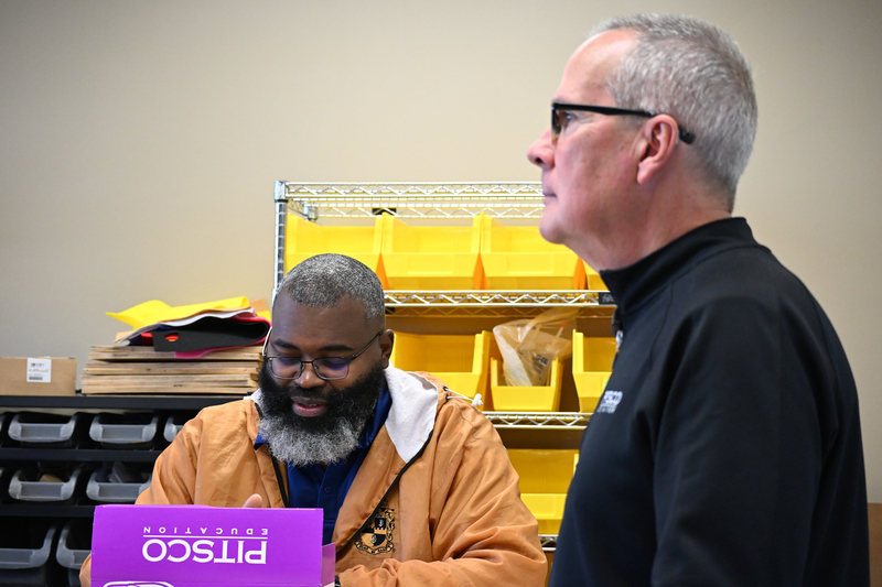 Pitsco rep and teacher