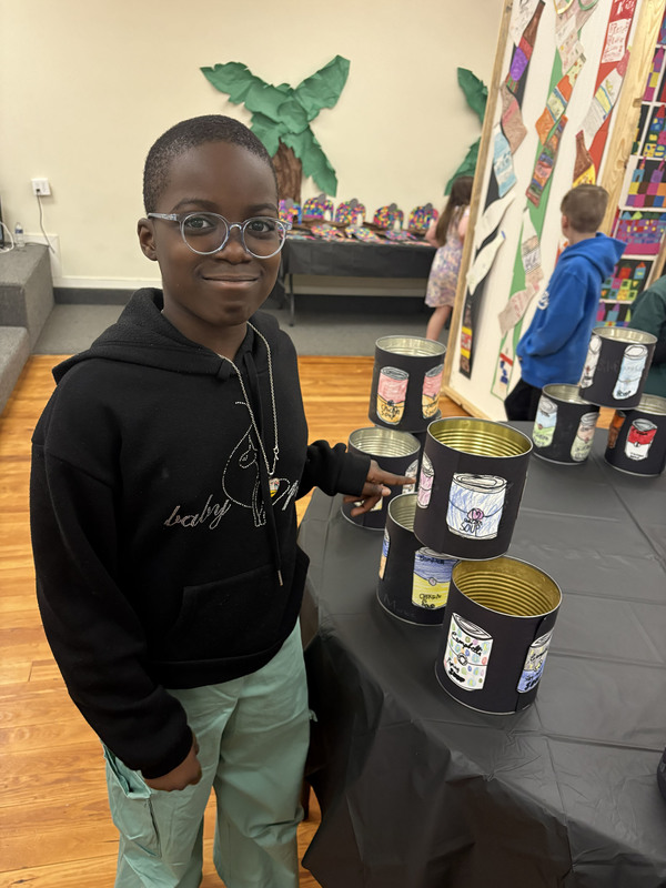 boy with his art can