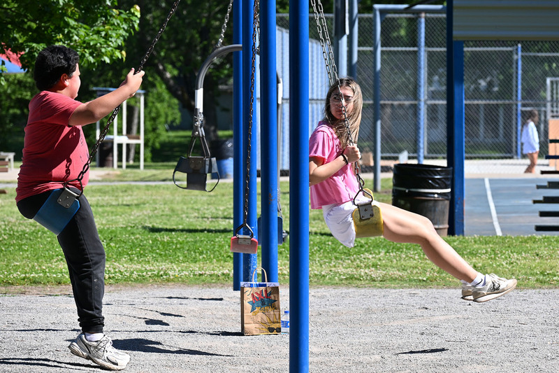 pen pals on swings
