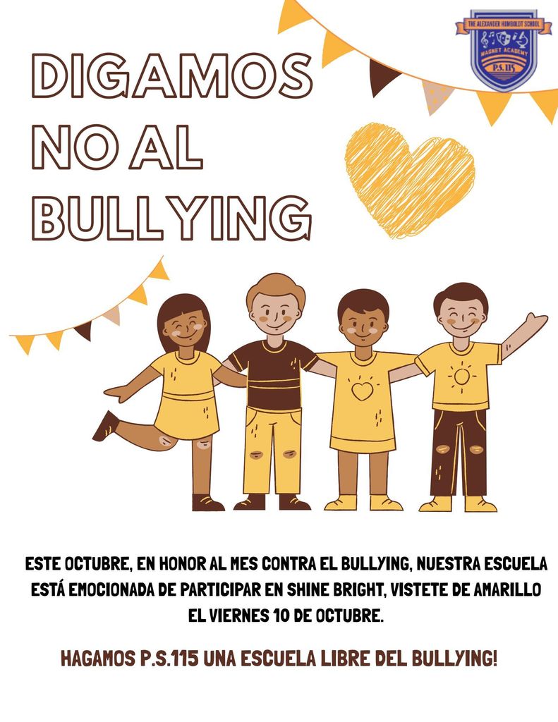 Anti-bullying Campaign flyer (text same as post) - Spanish 