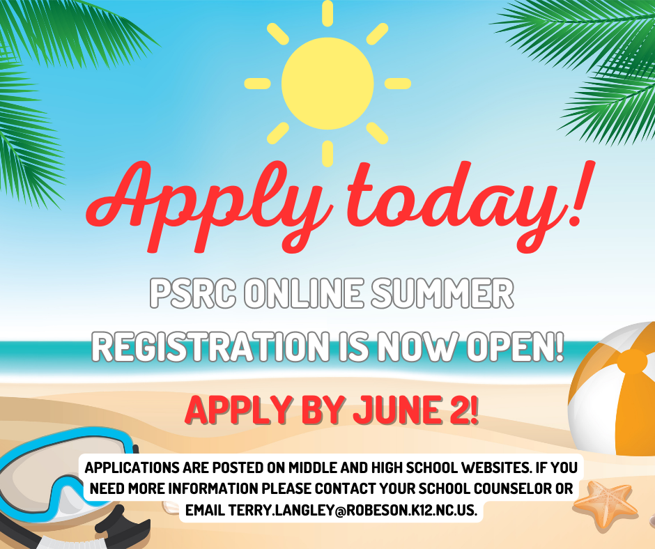 PSRC Online Summer Registration Is Open Flyer