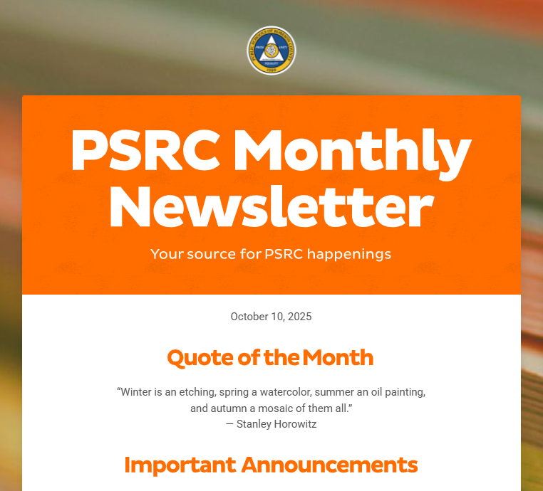 PSRC October Newsletter