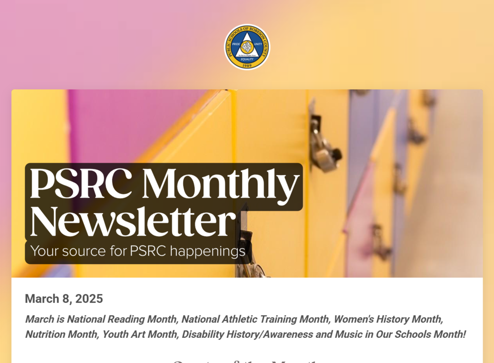 PSRC Monthly Newsletter Header