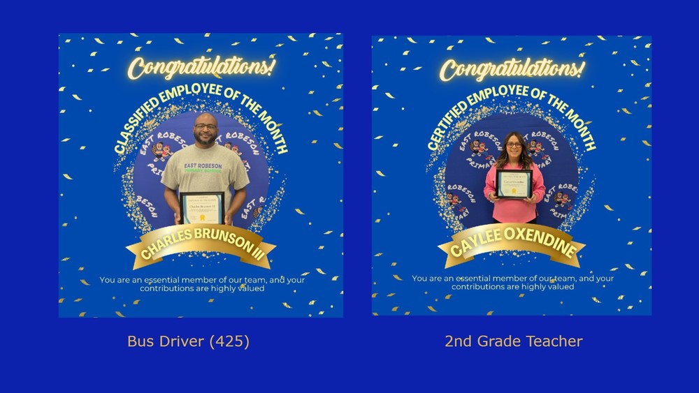 East Robeson Classified and Certified employee of the month for November