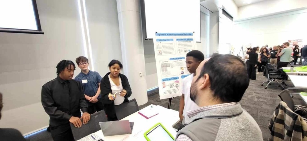 LJHS students present their Wearable Device during a competition at NC State University