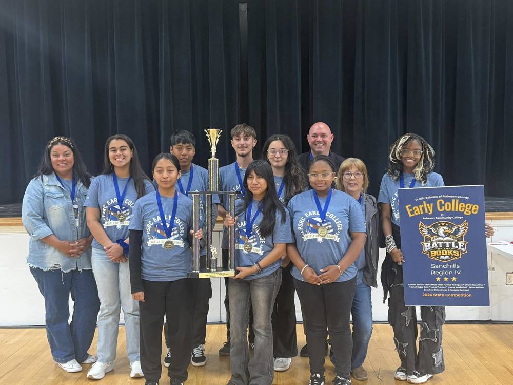 ECHS students and principal 