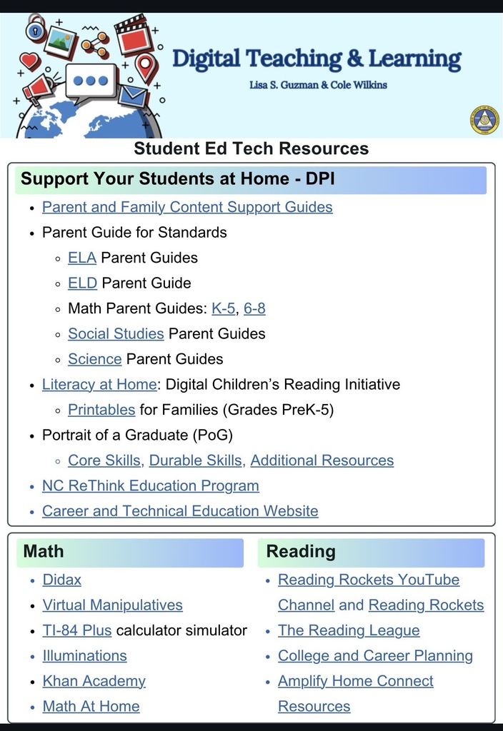 Student Ed Tech Resources