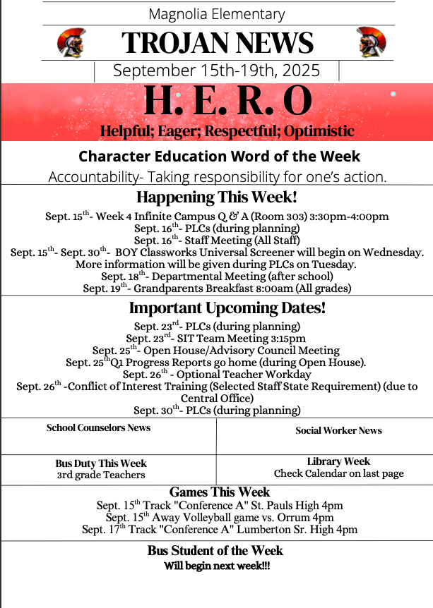 Weekly Newsletter