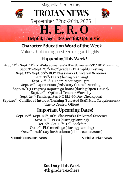 Weekly Newsletter