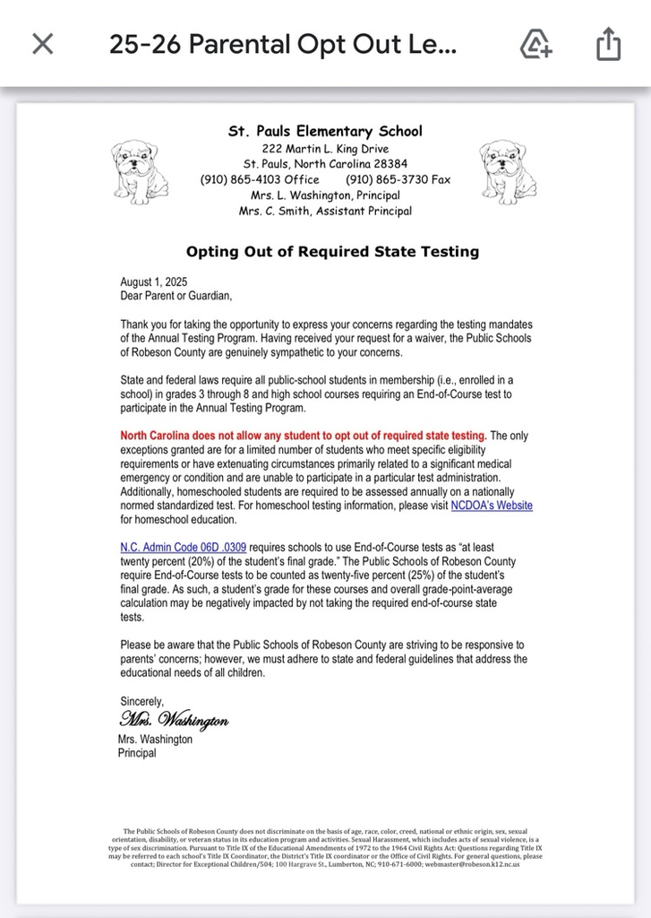 Parental Opt Out Letter [English]