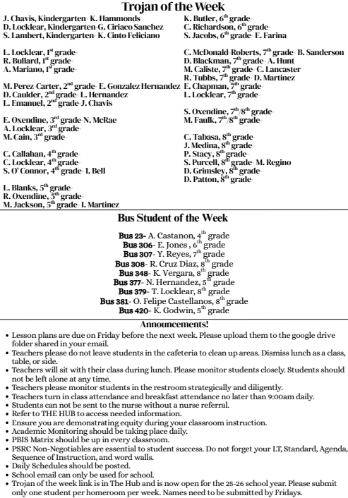 Weekly Newsletter