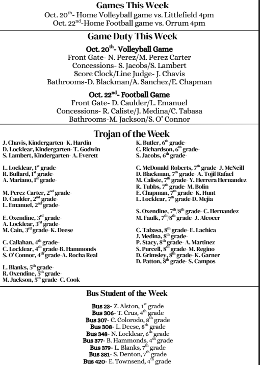Weekly Newsletter