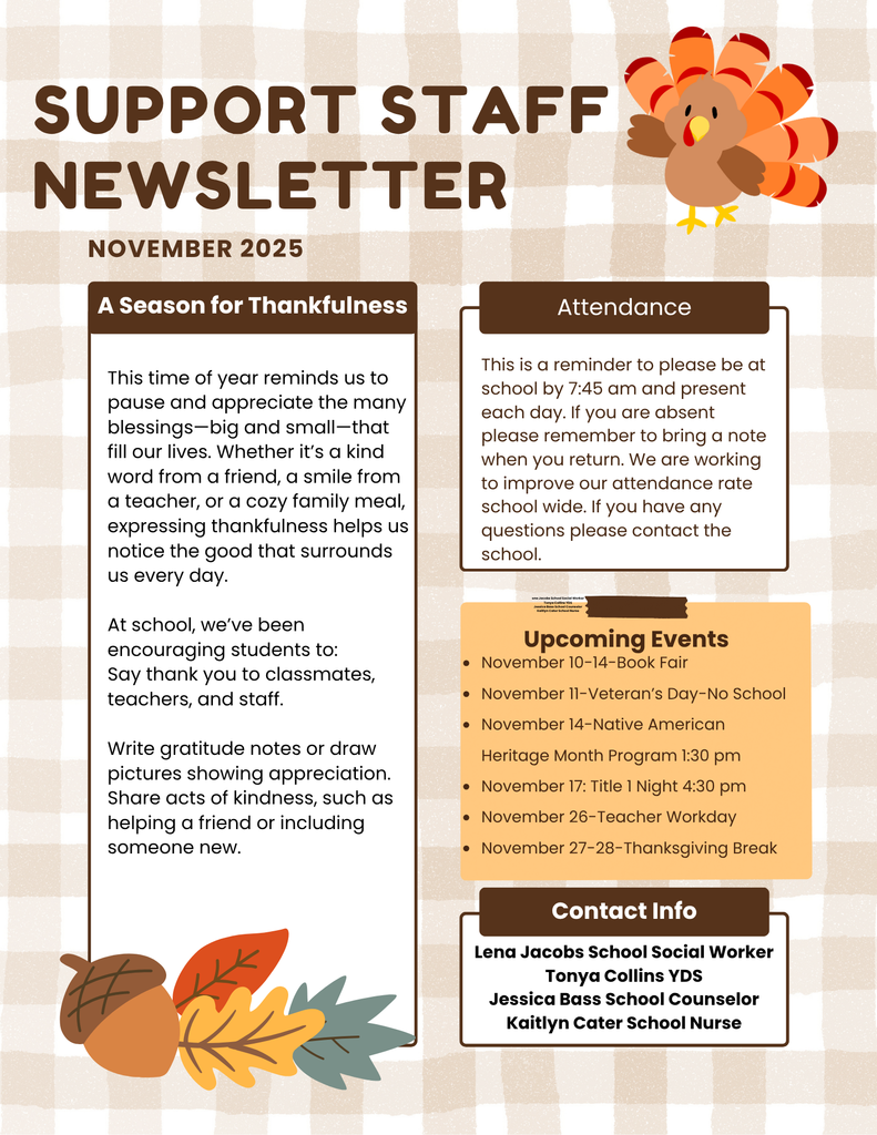 November Support Staff Newsletter 