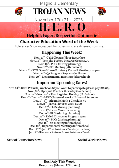 Weekly Newsletter