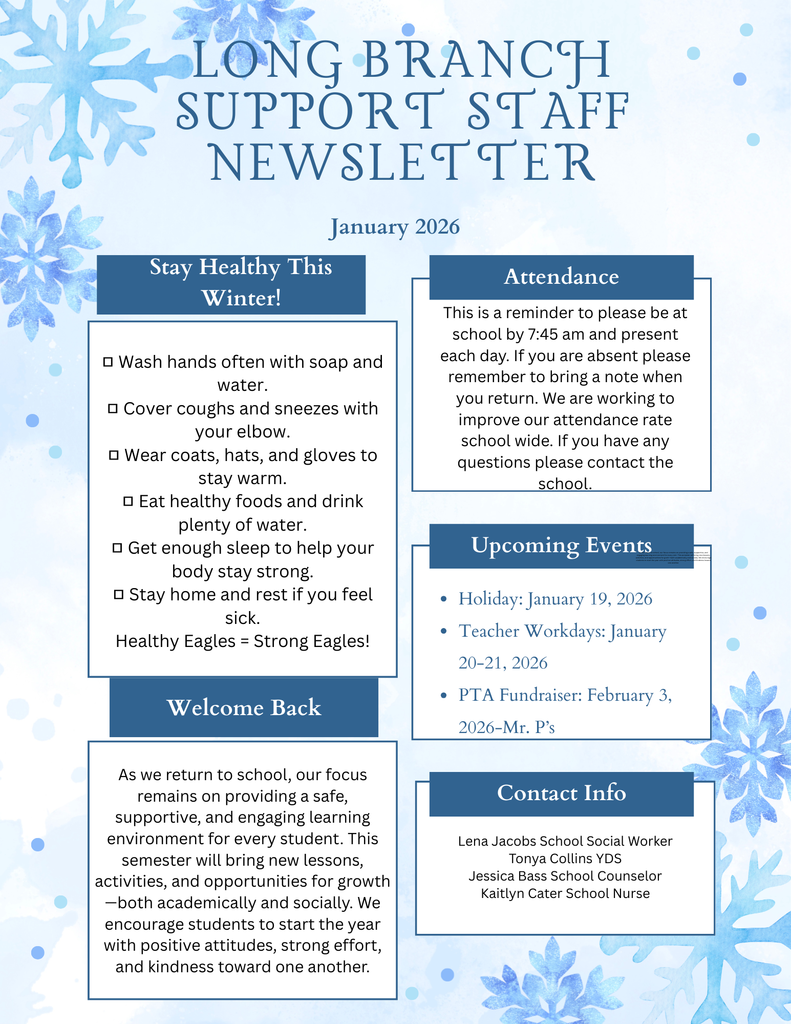 January  Support Staff Newsletter
