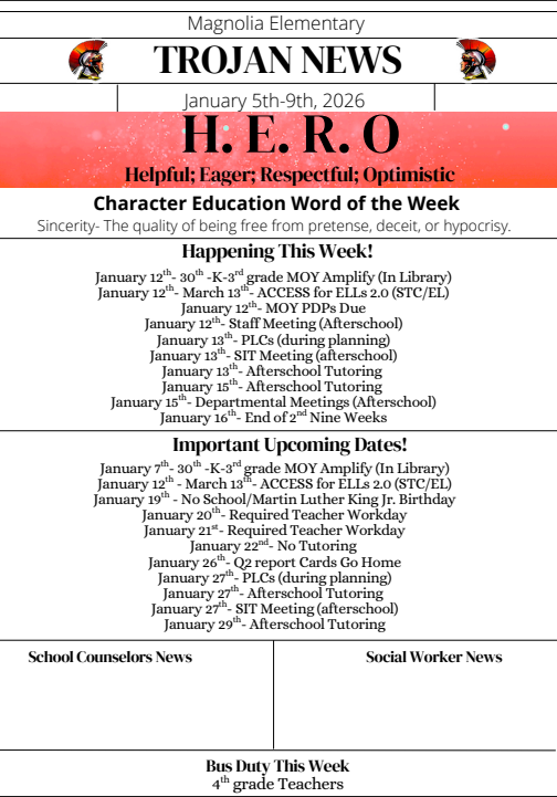 Weekly Newsletter