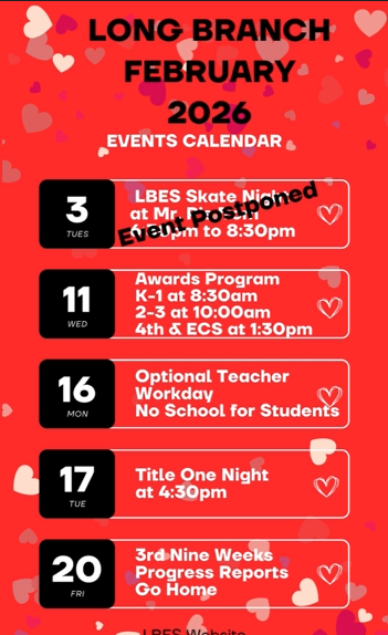 Updated February 2026 Calendar of Events Flyer