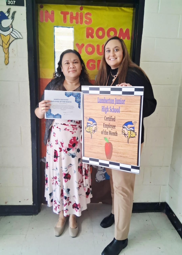 Pictured are Ms. Maryleare Palmares, receiving the Certified Employee of the Month Award