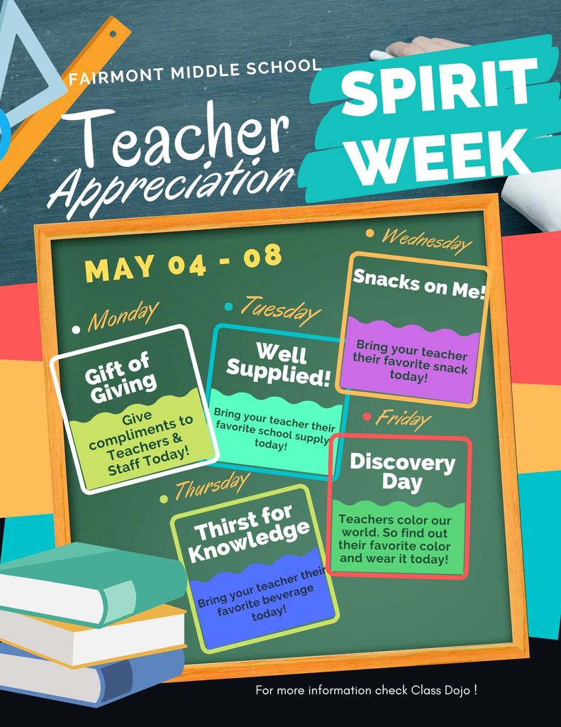 Teacher appreciation spirit week flyer