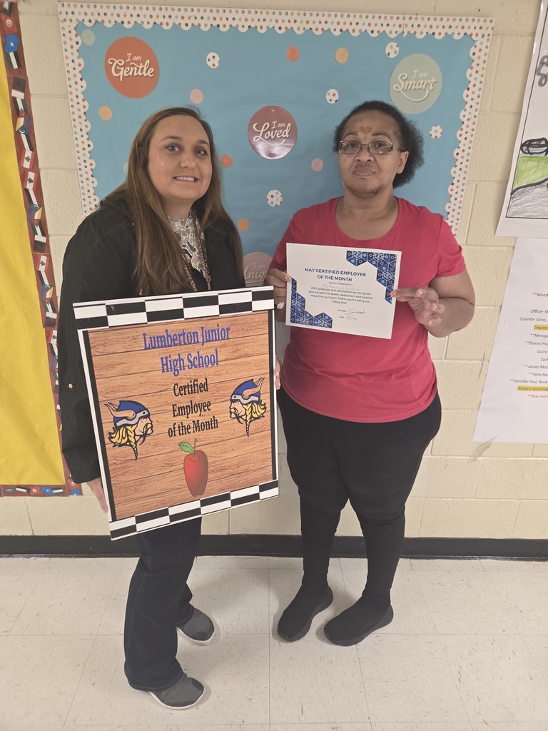 🎉 Celebrating Our Employees of the Month! 🎉  Lumberton Junior High School is proud to recognize our Certified and Classified Employees of the Month!  Congratulations to Ms. Amonica Graham, who received the Certified Employee of the Month Award, and Ms. Carol Eddings, who received the Classified Employee of the Month Award. Both were selected by their peers for their dedication, hard work, and commitment to excellence.  Pictured: Ms. Graham and Ms. Eddings receiving their awards from Ms. Lauren Britt, Academic Coach.  Thank you both for being such supportive, dependable team members who are always willing to lend a helping hand. Your contributions make a positive impact on the entire LJHS community!  #LJHSPride #EmployeeOfTheMonth #Teamwork