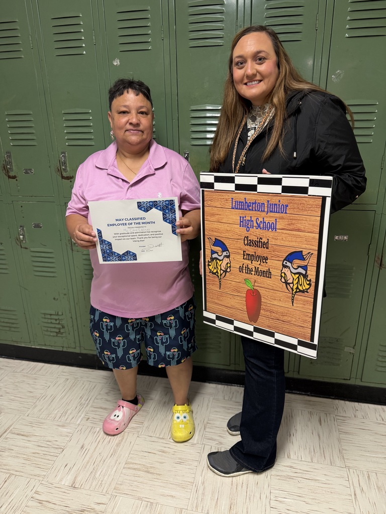 🎉 Celebrating Our Employees of the Month! 🎉  Lumberton Junior High School is proud to recognize our Certified and Classified Employees of the Month!  Congratulations to Ms. Amonica Graham, who received the Certified Employee of the Month Award, and Ms. Carol Eddings, who received the Classified Employee of the Month Award. Both were selected by their peers for their dedication, hard work, and commitment to excellence.  Pictured: Ms. Graham and Ms. Eddings receiving their awards from Ms. Lauren Britt, Academic Coach.  Thank you both for being such supportive, dependable team members who are always willing to lend a helping hand. Your contributions make a positive impact on the entire LJHS community!  #LJHSPride #EmployeeOfTheMonth #Teamwork