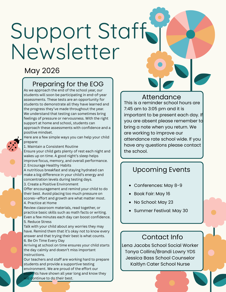 May Support Staff Newsletter