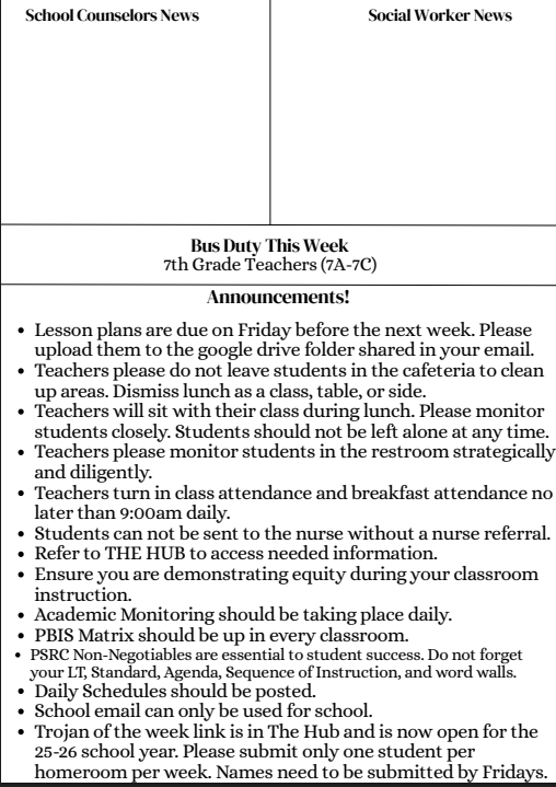 Weekly Newsletter