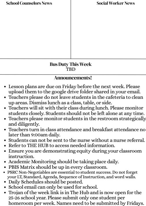 Weekly Newsletter