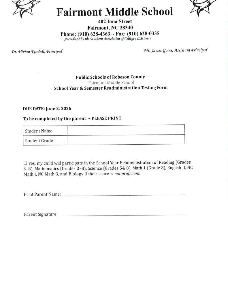 Readministration form