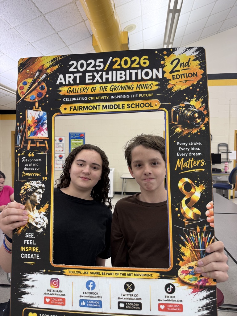 What an incredible celebration of creativity, imagination, and talent! The 2025–2026 Fairmont Middle School Art Exhibition, “Gallery of the Growing Minds,” was a tremendous success. We are proud of our student artists who showcased their unique perspectives, creativity, and artistic growth through a diverse collection of outstanding artworks. This exhibition highlighted not only artistic skills but also the power of creativity, critical thinking, innovation, and self-expression. Every piece displayed reflected the hard work, dedication, and imagination of our students. A heartfelt thank you to our parents, families, community members, school administrators, and staff for supporting arts education and helping make this event memorable. Your encouragement inspires our students to continue dreaming, creating, and growing. Congratulations to all of our young artists for sharing their talents and reminding us that creativity is one of the most powerful tools for shaping the future. Today’s artists are tomorrow’s innovators, designers, architects, entrepreneurs, and leaders. Thank you for being part of our journey and celebrating the extraordinary potential of our growing minds!
