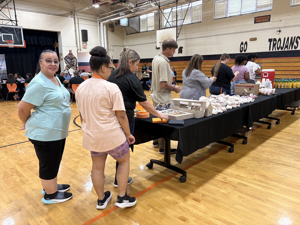 Staff getting food