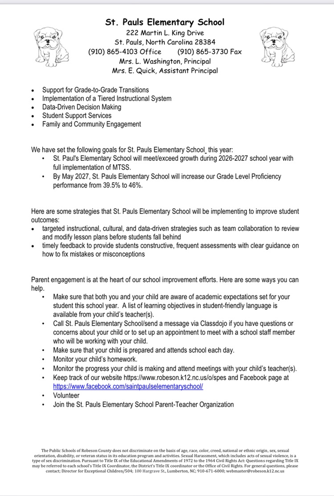 SPES Low Performing Parent letters