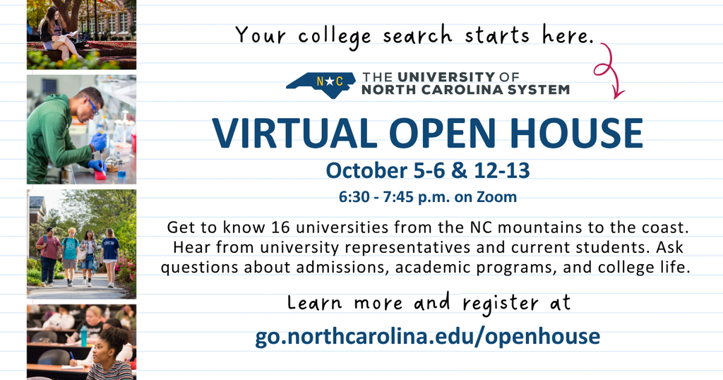 View the schedule and register at go.northcarolina.edu/openhouse.