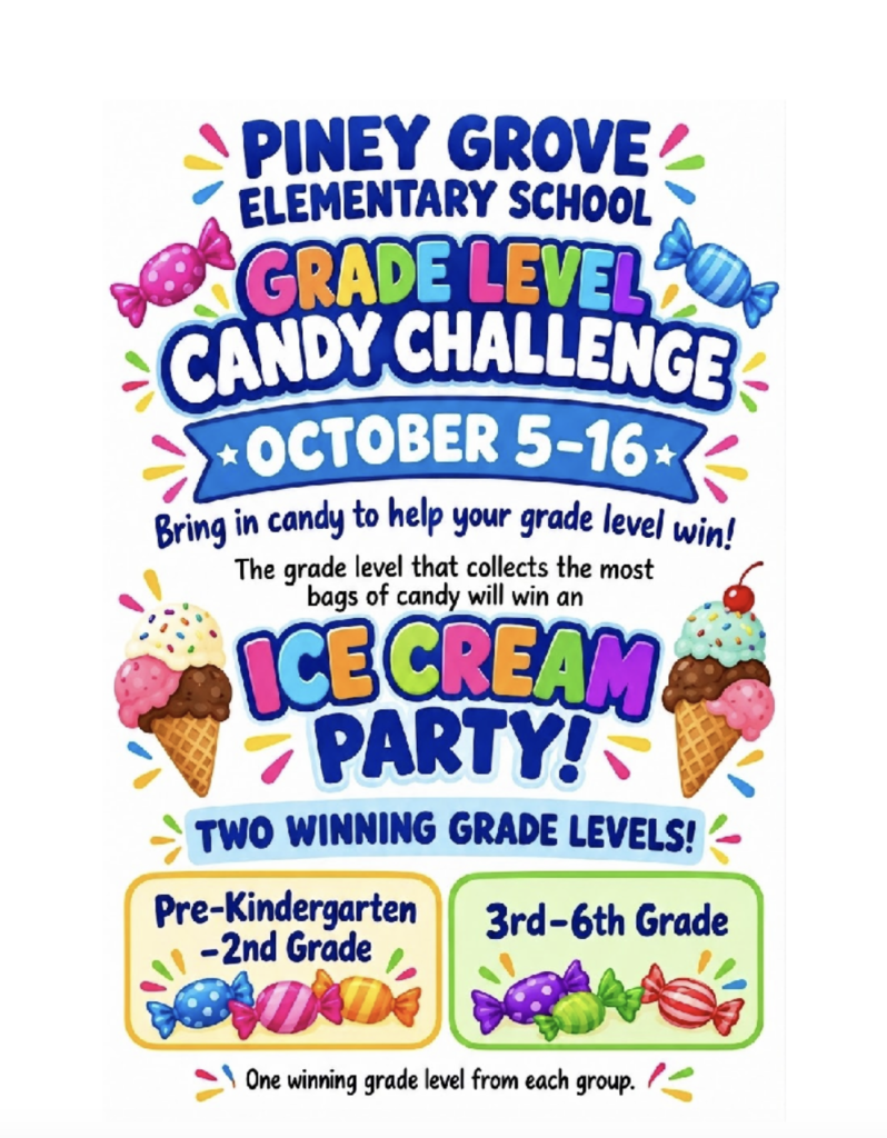 Grade level candy challenge, Bring in candy to help your grade level win!