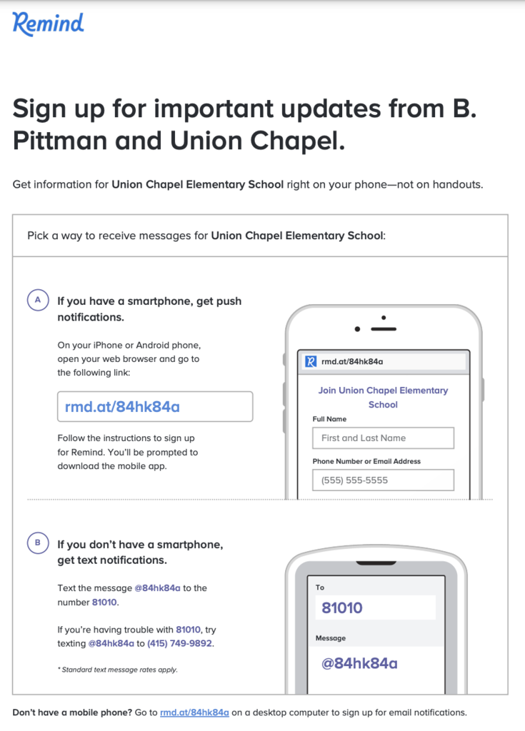 Remind printable