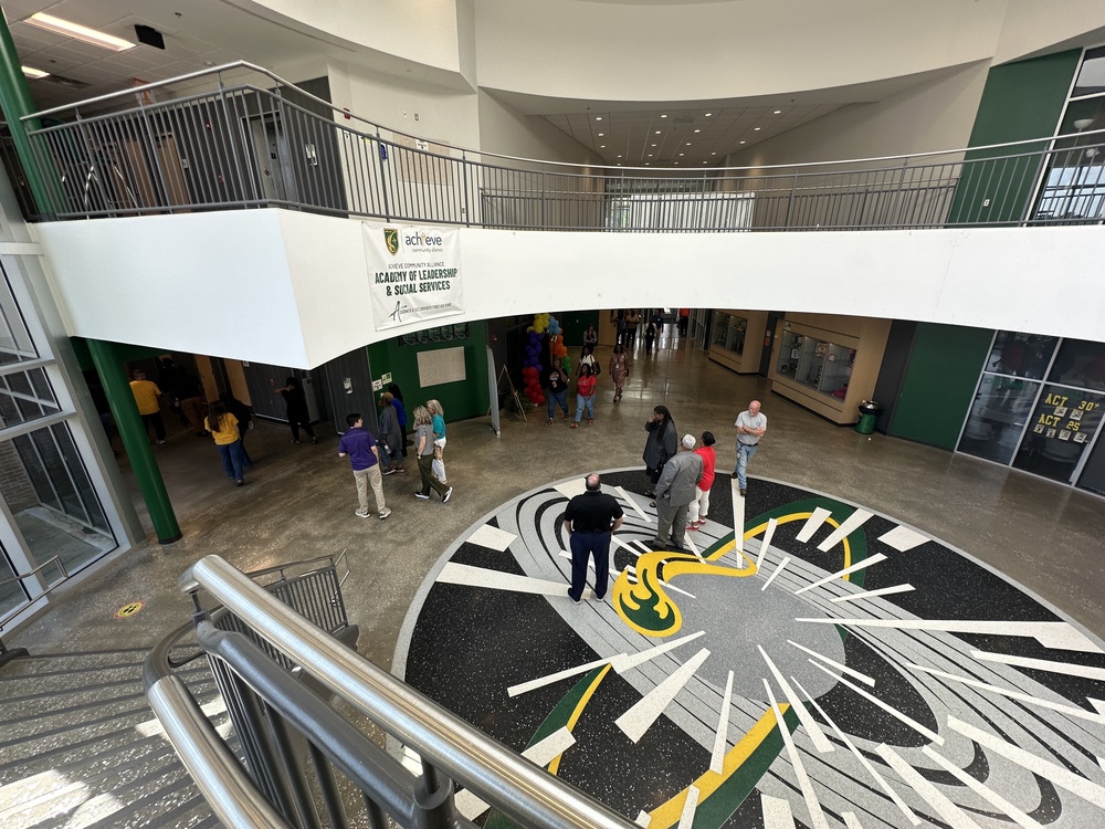 Mills High School entrance hallway