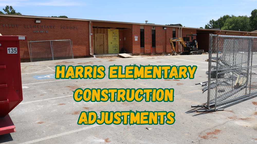 Front side of Harris Elementary under construction
