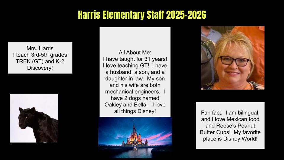It's me!  I'm Mrs. Harris, and I teach K-2 Discovery and 3-5 TREK!