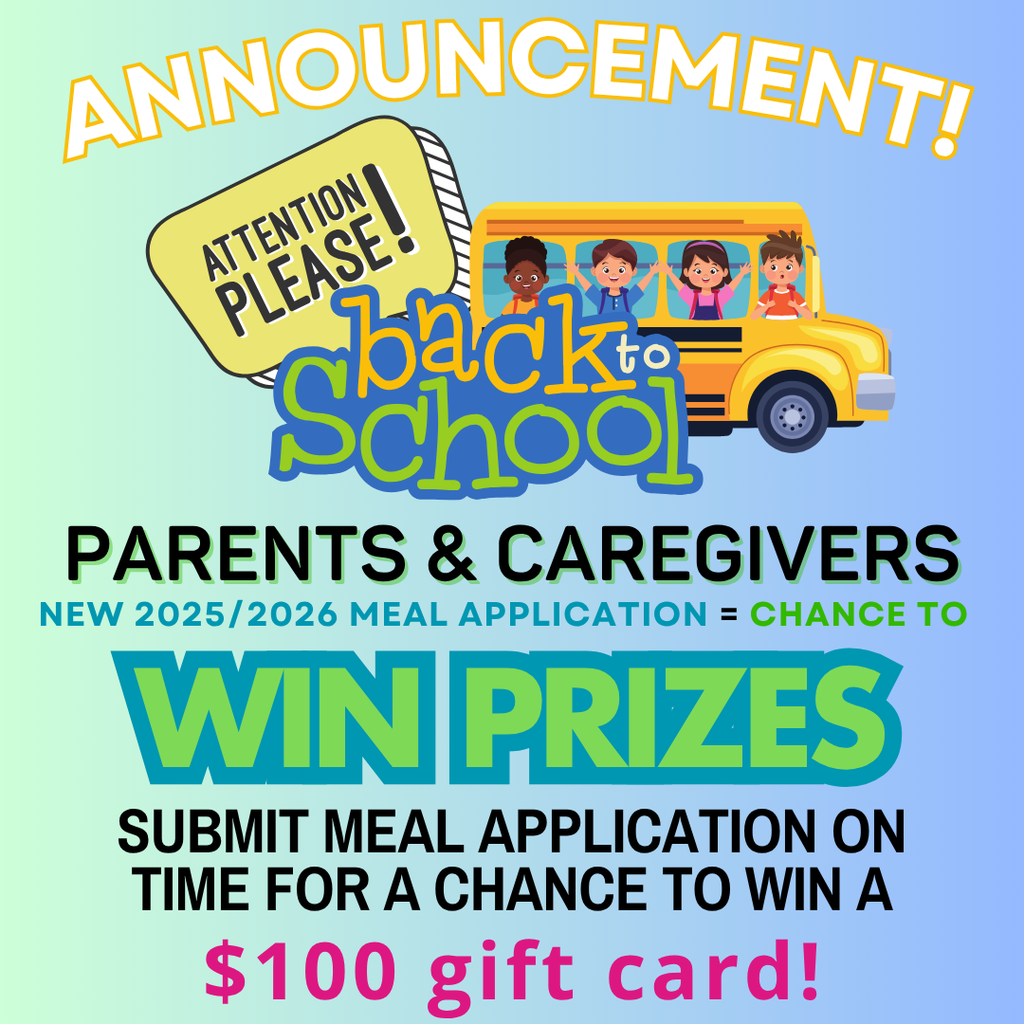 Chance to Win prices for filling out the meal application form
