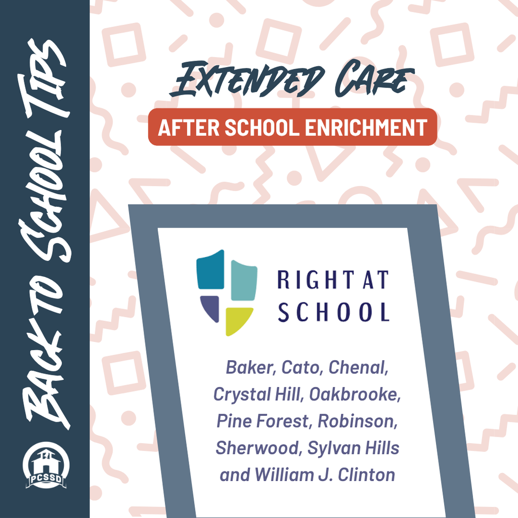 List of schools with after care programs: Baker, Cato, Chenal, Crystal Hill, Oakbrooke, Pine Forest, Robinson, Sherwood, Sylvan Hills and William Jefferson Clinton