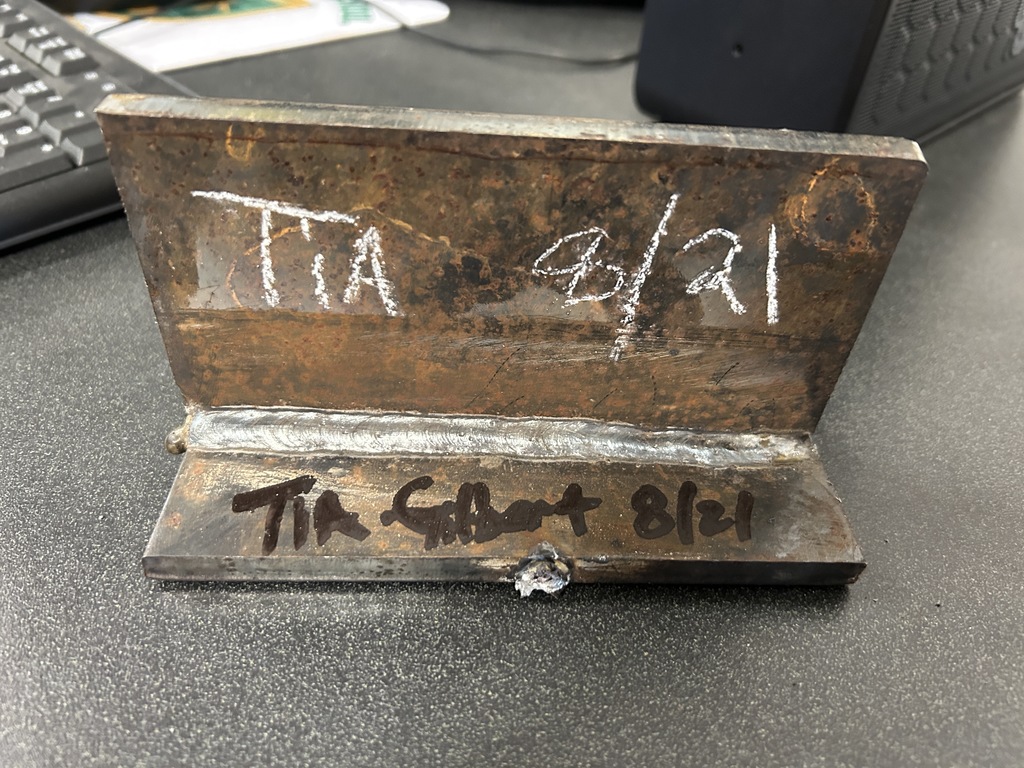 Picture of sample weld