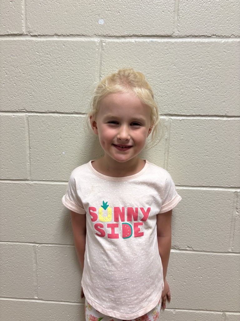 Image of Kindergarten Student who was nominated for Student of the Month.