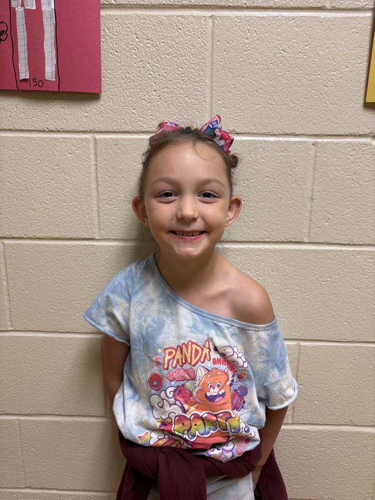 Image of First Grade Student who was nominated for Student of the Month 